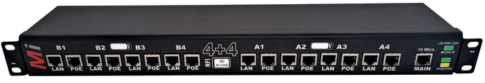 Micro Instruments - 8 Channel Gigabit POE Injector with a remote management Ethernet Port-MI-POE-24-8GM-V2