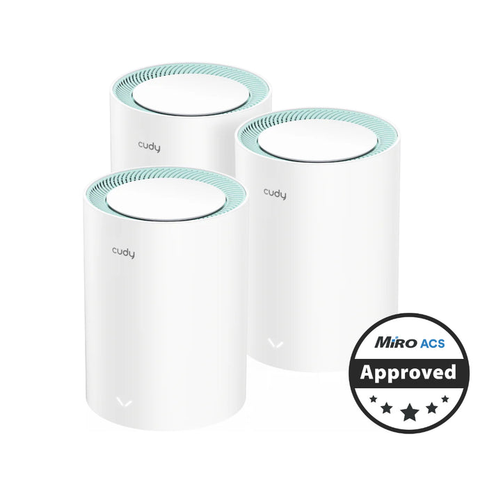 CUDY M1300 Mesh 3-Pack: Dual Band WiFi 5 Gigabit Mesh System
