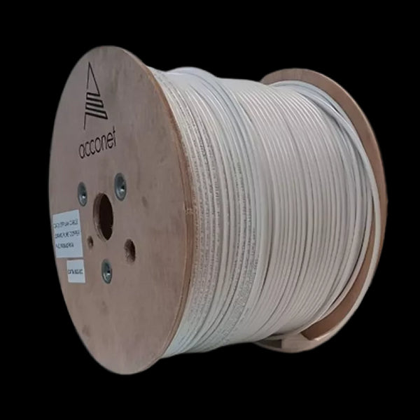 Acconet CAT6 Indoor Ethernet Cable 500m White Solid Copper UTP Roll | CAT6-500-SC