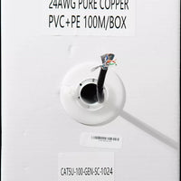 Essential CAT5 UV Outdoor Ethernet Cable 100m Black Solid Copper SF/TP Pull Box | CAT5U-100-GEN-SC