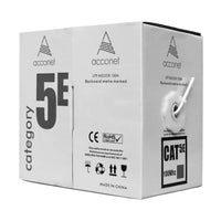 Acconet CAT5e Indoor Ethernet Cable 100m White Solid Copper UTP Pull Box | CAT5-100-SC