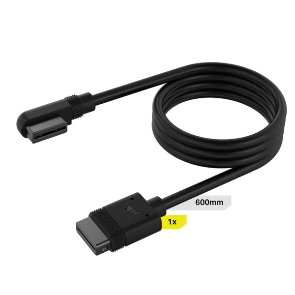 Corsair iCUE LINK Cable; 1x 600mm with Straight/Slim 90° connectors; Black-CL-9011122-WW