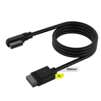 Corsair iCUE LINK Cable; 1x 600mm with Straight/Slim 90° connectors; Black-CL-9011122-WW