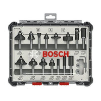 Bosch: Router bits  - Classical Starter Router Bit Set 15 pcs Mixed 1/4