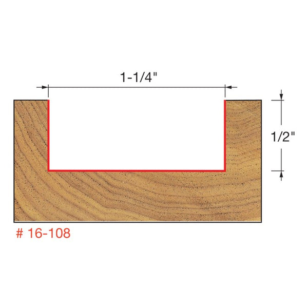 Freud 31.75 x 12.1mm Spoilboard Surfacing & Mortising Bit 1/2 Shank 16-10850P