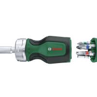 Bosch Stubby Ratchet Screwdriver With 6 Bits (Magazine 1) - 1600A027PK