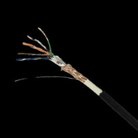 CAT5e Ethernet Cable: Shielded, Copper Wire, Outdoor UV Protected - Black Cable with Exposed Wiring