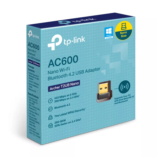TP-Link AC600 Nano WiFi Bluetooth 4.2 USB Adapter | Archer T2UB Nano-TP-T2UB-NANO