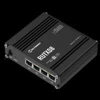 Teltonika RUTX08: Industrial Ethernet Router, 4 Gigabit Ports, Secure Wired Networking for Industrial Applications.
