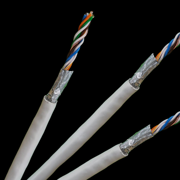 ACCONET CAT6 STP Ethernet Cable: Shielded, 100m White LAN Cable for Indoor Networks