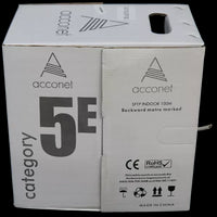 Acconet CAT5e Indoor Ethernet Cable 100m White CCA STP Pull Box | CAT5-100-SC-STP