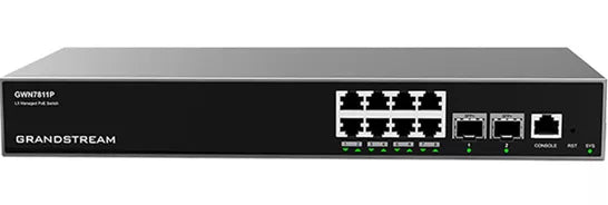 Grandstream GWN7811P 8-Port Gigabit PoE+ Switch - Managed, 120W, Enterprise Network