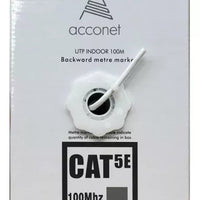 Acconet CAT5e Indoor Ethernet Cable 100m White Solid Copper UTP Pull Box | CAT5-100-SC