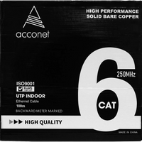 Acconet CAT6 Indoor Ethernet Cable 100m White Solid Copper UTP Pull Box | CAT6-100-SC-CAT6-100-SC