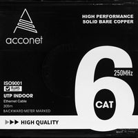 Acconet CAT6 Indoor Ethernet Cable 305m White Solid Copper UTP Pull Box | CAT6-305-SC