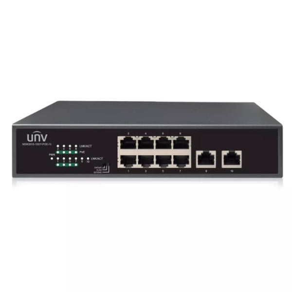UNV - 8x Gigabit PoE Ethernet Port Switch, 2x Gigabit port