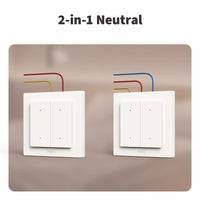 Aqara Light Switch H2 EU - 2 in 1 With Neutral & No Neutral (2 Buttons, 1 Channel) | AQ-CTRL-SW2-WALL