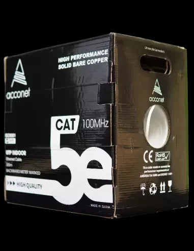 Acconet CAT5e Indoor Ethernet Cable 305m White CCA UTP Pull Box | CAT5-305
