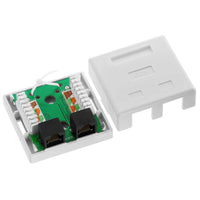 ACCONET CAT5E Double RJ45 Wall Box - Ethernet LAN Port Termination. Network Cable Connector