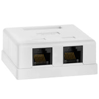 ACCONET CAT5E Double RJ45 Wall Box - Ethernet LAN Port Termination. Network Cable Connector