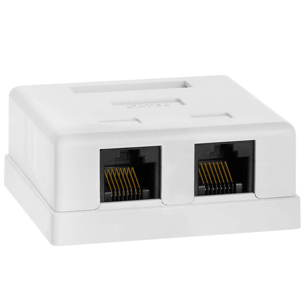 CAT5 Dual RJ45 Wall Box: 2 Port LAN Ethernet Connector - Network Cable Termination