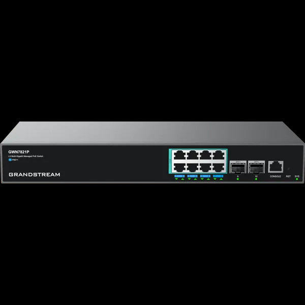 Grandstream GWN7821P: 8-Port 2.5GbE PoE++ Managed Switch, L3, 240W, Ideal for High-Demand Networks