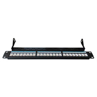 Acconet 24 Port RJ45 Patch Panel, 1U , Black-AC-CAB-PP-1U24P
