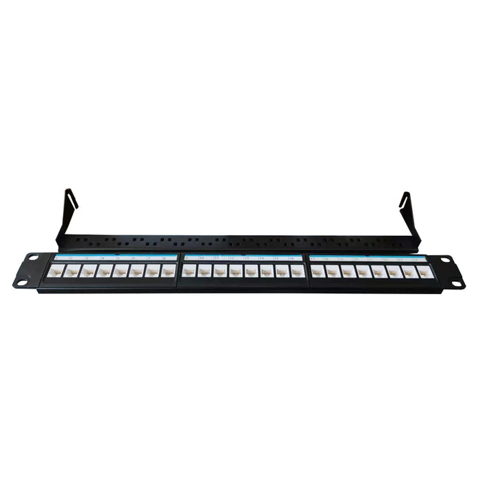 Acconet 24 Port RJ45 Patch Panel, 1U , Black-AC-CAB-PP-1U24P