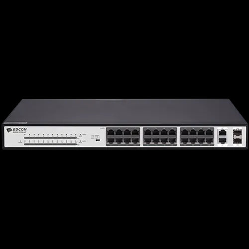 BDCOM 24-Port 10/100 370W POE switch, 24 POE ports, 2 x 1000Mbps Combo ports