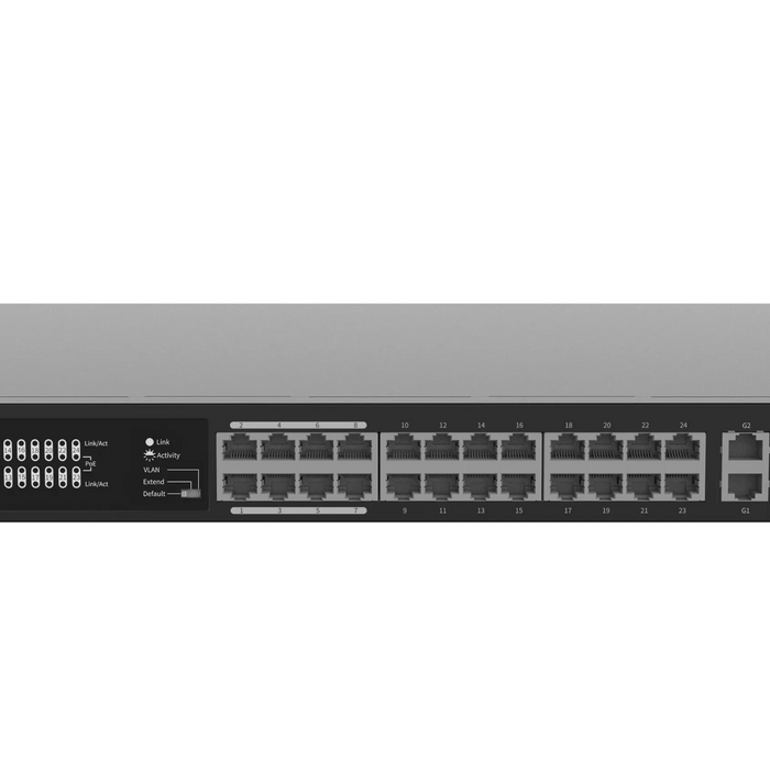 UNV - 24 x PoE Ports, 2 x Combo Ports, MAX Capacity 370W, 30W Per Port-UN-NSW2020-24T2GC-POE-IN