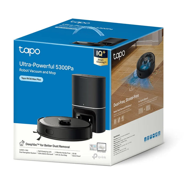TP-Link Tapo RV30 Auto-Empty Vacuum & Mop | TP-TAPO-RV30-MAX-B-TP-TAPO-RV30-MAX-PLUS-B