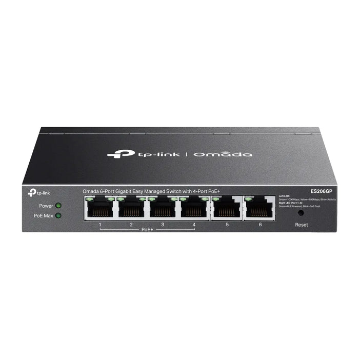 TP-Link Omada 6-Port Gigabit Easy Managed Switch with 4-Port PoE+-TP-ES206GP