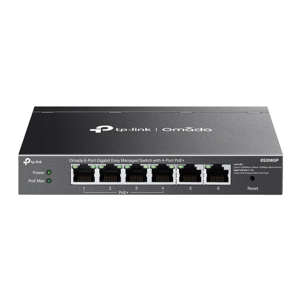 TP-Link Omada 6-Port Gigabit Easy Managed Switch with 4-Port PoE+-TP-ES206GP