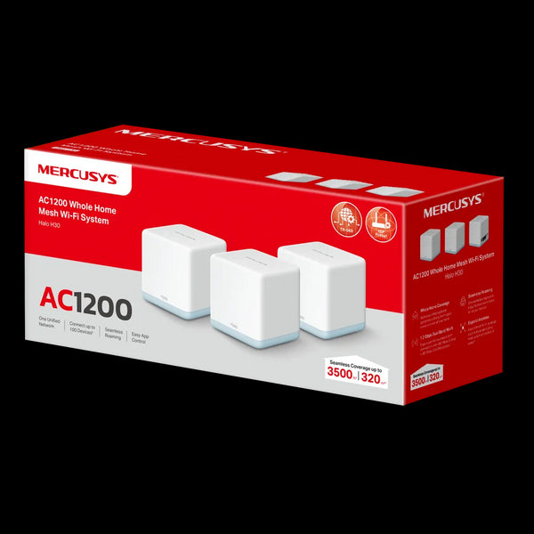 Mercusy Halo H30 AC1300 Mesh Wi-Fi System | MRC-HALO-H30-3P