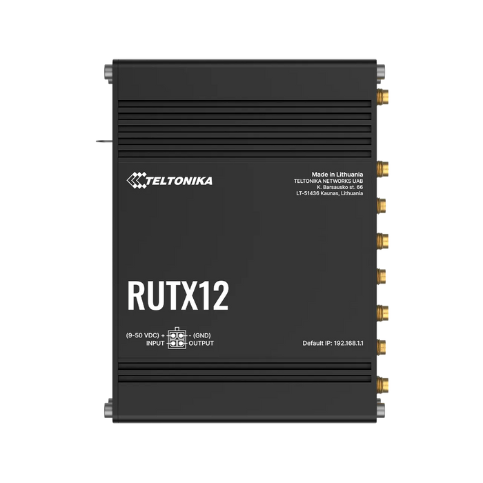 Teltonika Dual SIM Cat 6 Industrial Router | RUTX12-TTK-RUTX12