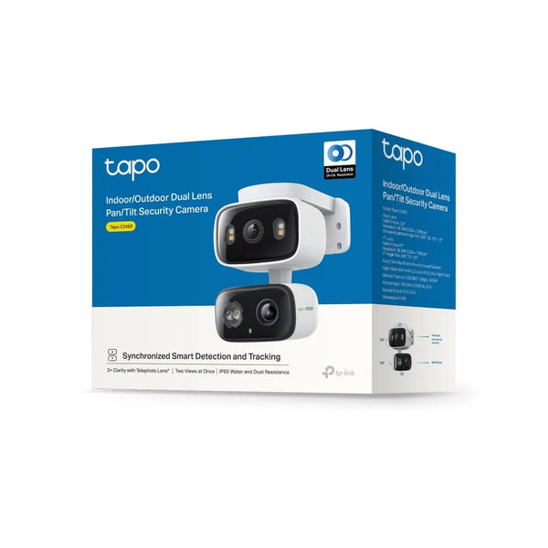 TP-Link Indoor/Outdoor Dual Lens Pan/Tilt Wi-Fi Security Camera | Tapo C246D-TP-TAPO-C246D