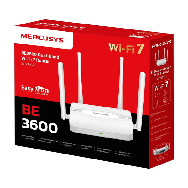 Mercusys BE3600 Dual-Band Wi-Fi 7 Router | MR25WBE-MRC-MR25WBE