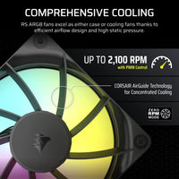 Corsair RS120 ARGB 120mm PWM Fans Single Pack Corsair