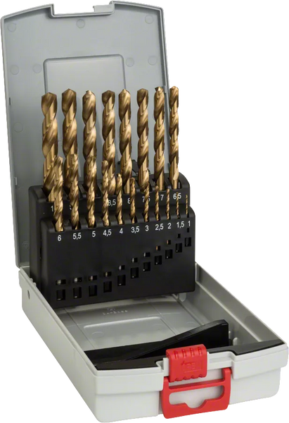 Bosch Metal drill bits - ProBox set HSS-Tin, DIN 338, 1-10 mm, 19 pc - SKU: 2608587015