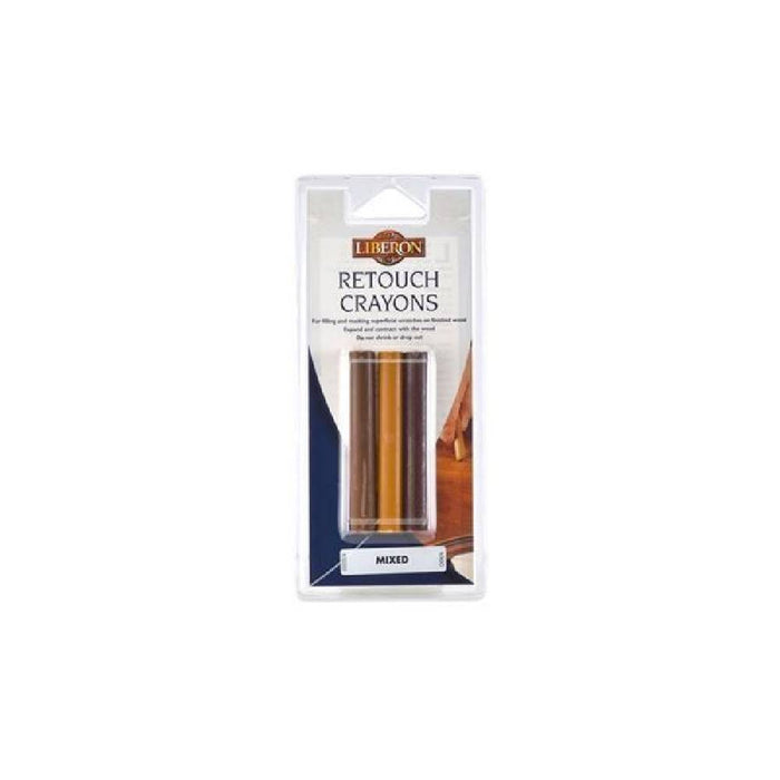 Liberon Retouch Crayons Mixed - Wood Furniture Repair, Wax Crayons for Filling Scratches & Imperfections
