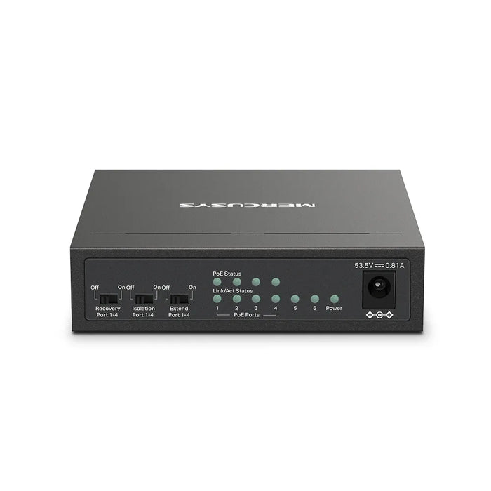 Mercusy 6-Port 10/100 Mbps Desktop Switch with 4-Port PoE+ | MS106LP-MRC-MS106LP