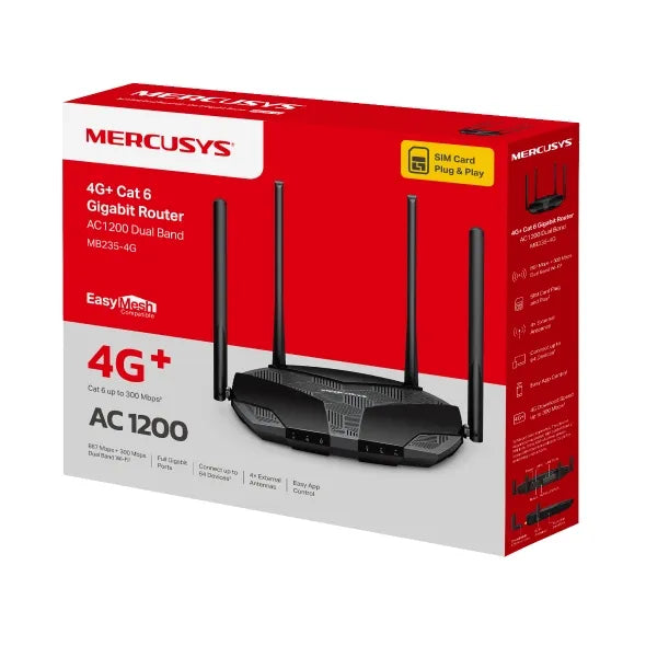 Mercusys AC1200 Wi-Fi 4G+ LTE Router | MB235-4G-MRC-MB235-4G