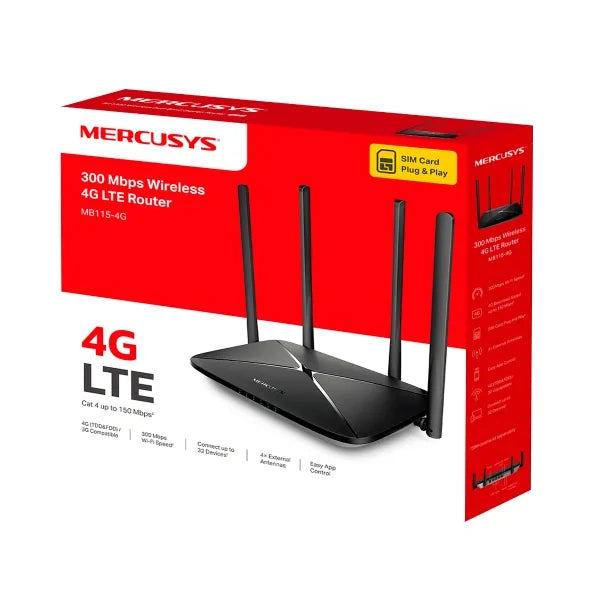 Mercusys N300 Wi-Fi 4G LTE Router | MB115-4G-MRC-MB115-4G