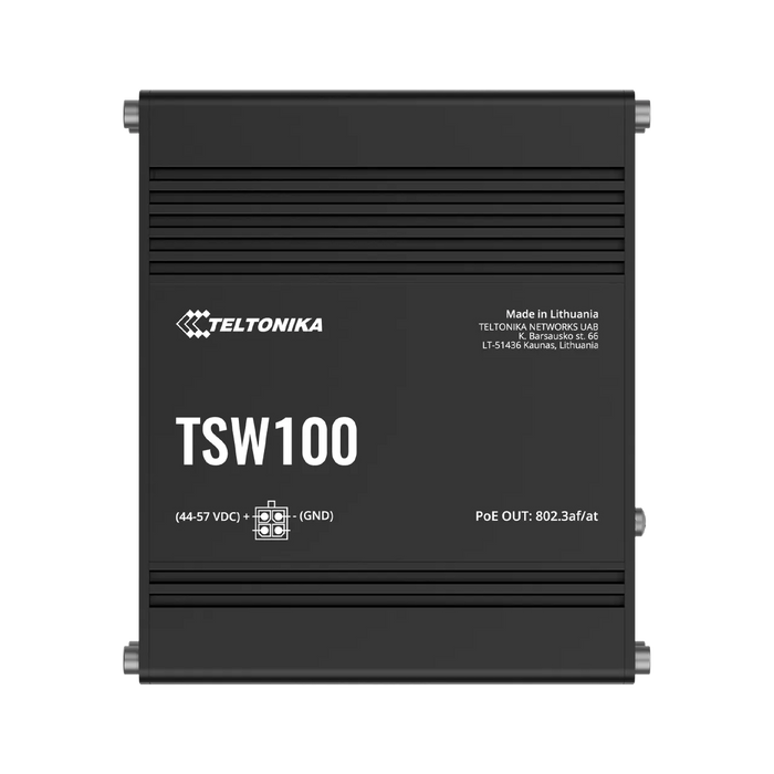 Teltonika Industrial Unmanaged 5 Port PoE+ Ethernet Switch | TSW100-TTK-TSW100