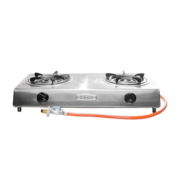 CADAC 2 Plate S/Steel Stove With Hose And Regulator - 193E