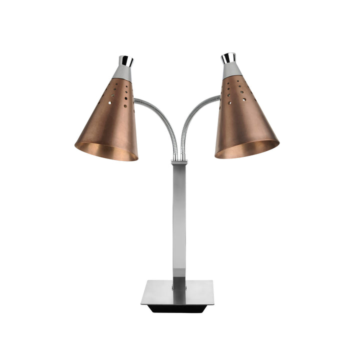 Bronze Heat Lamp - Double T Collection HLT0760 - Stainless Steel Food Warmer, 305x475x760mm