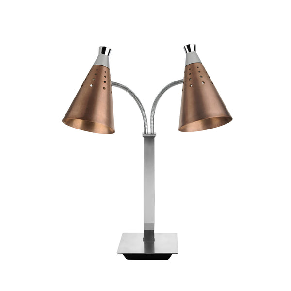 Bronze Heat Lamp - Double T Collection HLT0760 - Stainless Steel Food Warmer, 305x475x760mm