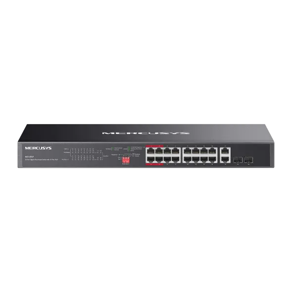 Mercusys 20-Port Gigabit Rackmount  Switch with 16-Port PoE+ | MS120GP-MRC-MS120GP