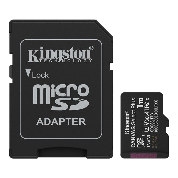 Kingston 1TB microSDXC Canvas Select Plus Gen3 150MB/s A1 Card + Adapter-SDCS3/1TB