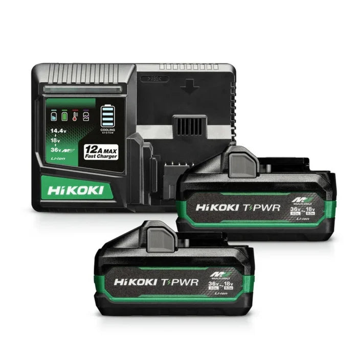 Hikoki | UC36YSL2 Super fast charger for 14.4V - 36V Li-Ion slide-on battery packs with USB charging port - UC36YSL2